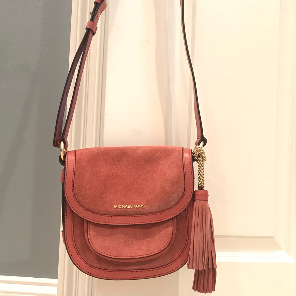Michael Kors Suede & Leather Crossbody